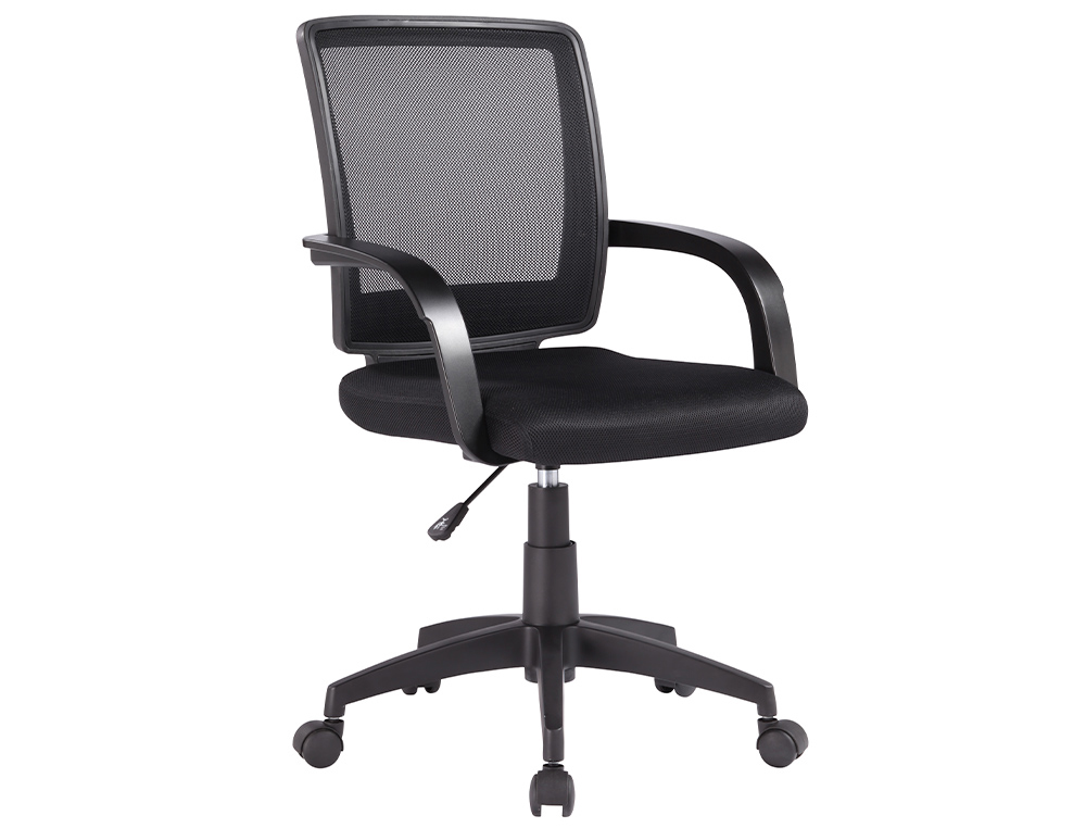 Silla giratoria q-connect respaldo medio regulable en altura 900+100x560x570 mm color negro