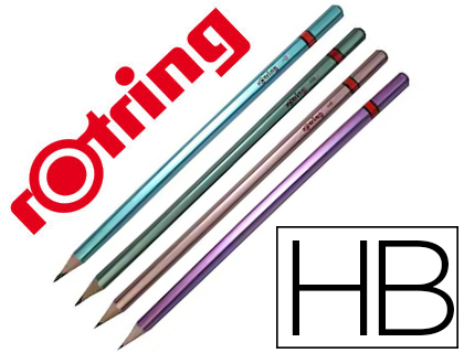 Lapices de grafito rotring metallic hb cuerpo colores surtidos
