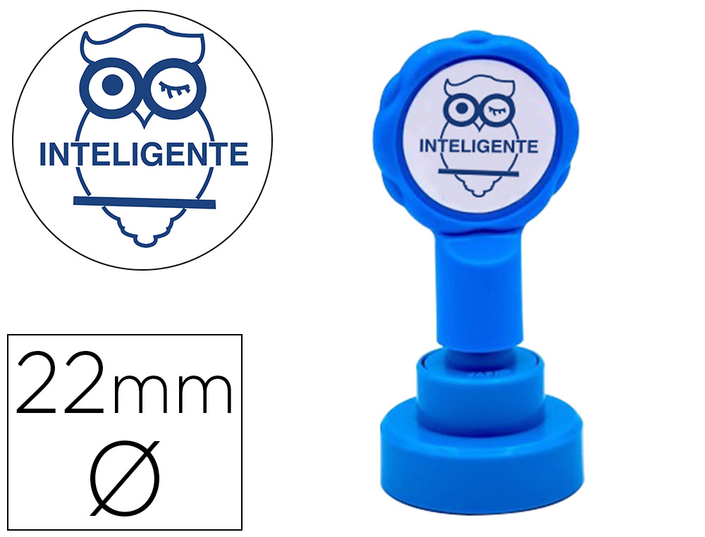 Sello artline emoticono inteligente color azul 22 mm diametro