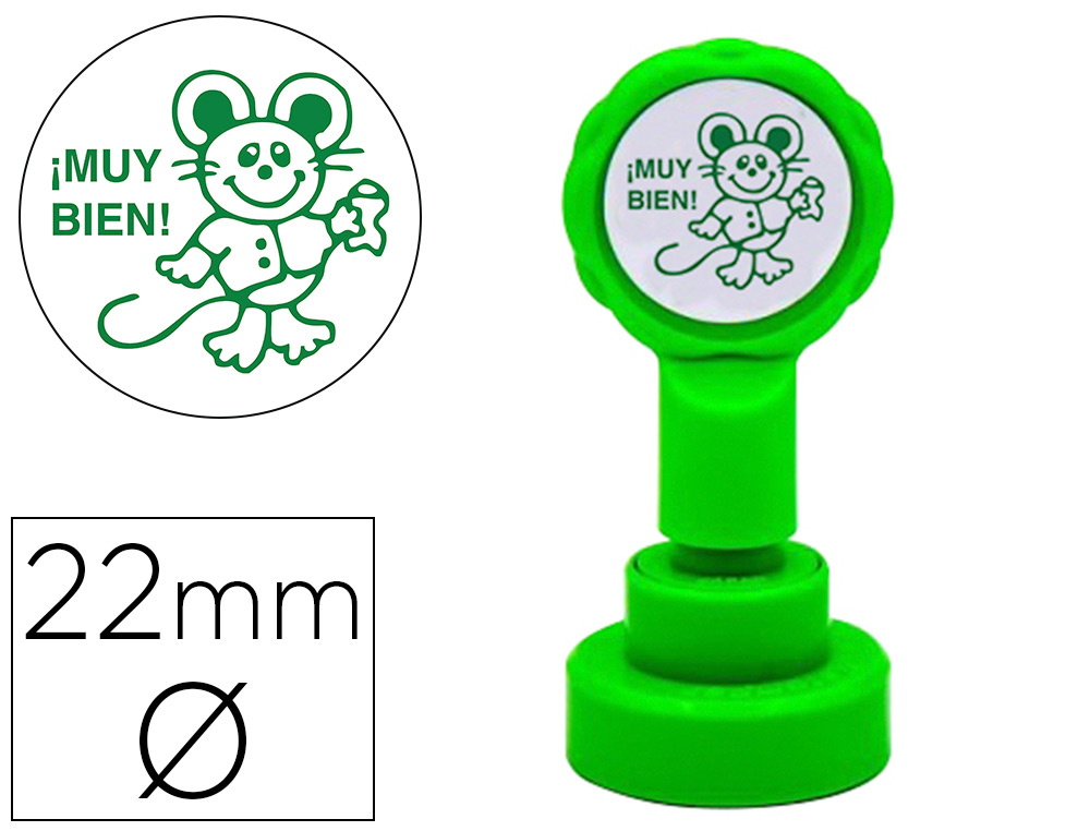 Sello artline emoticono muy bien color verde 22 mm diametro