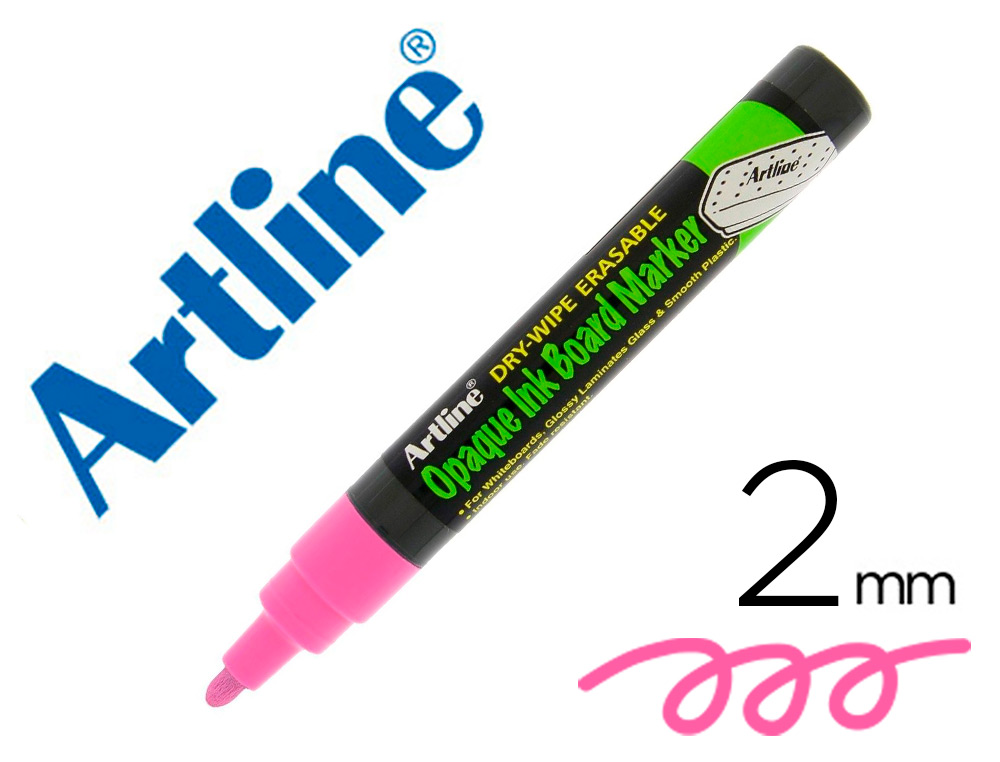 Rotulador artline pizarra epd-4 color rosa fluorescente opaque ink board punta redonda 2 mm