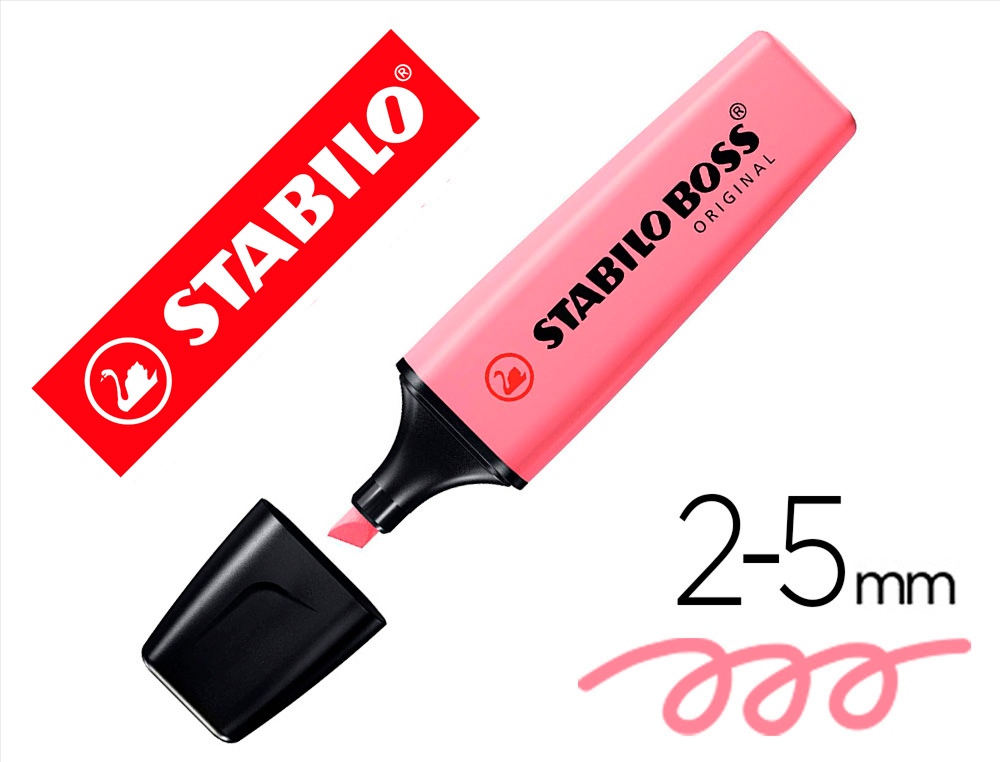 Rotulador stabilo boss fluorescente 70 pastel rosa cerezo en flor
