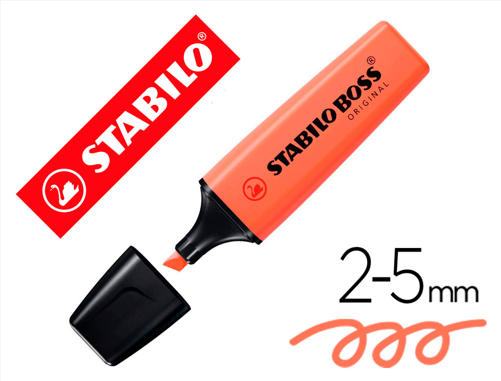 Rotulador stabilo boss fluorescente 70 pastel coral meloso