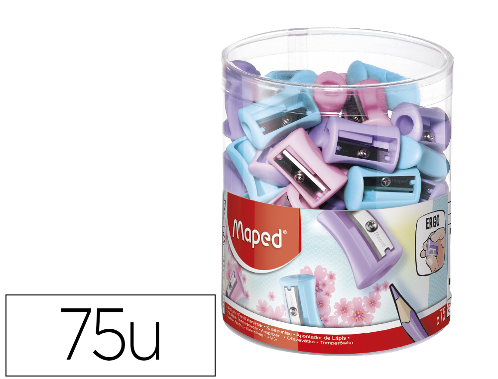 Sacapuntas maped plastico vivo 1 uso colores pastel surtidos