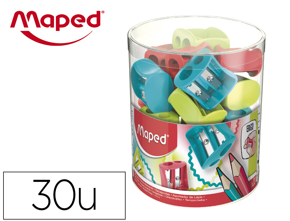 Sacapuntas maped plastico vivo 2 usos colores surtidos