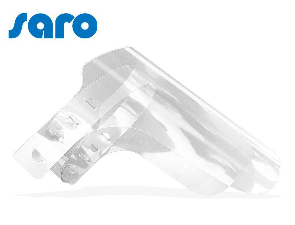 Protector facial transparente glasspack 400 mc cinta ajustable evita vaho medidas 235x330 mm transparente