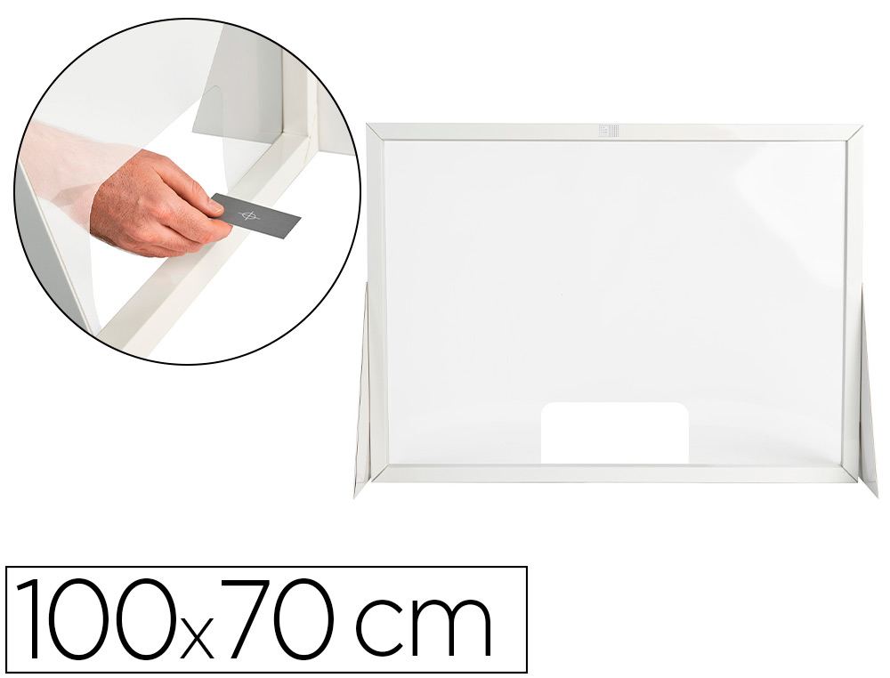 Pantalla de proteccion q-connect carton formato horizontal 100x70 cm