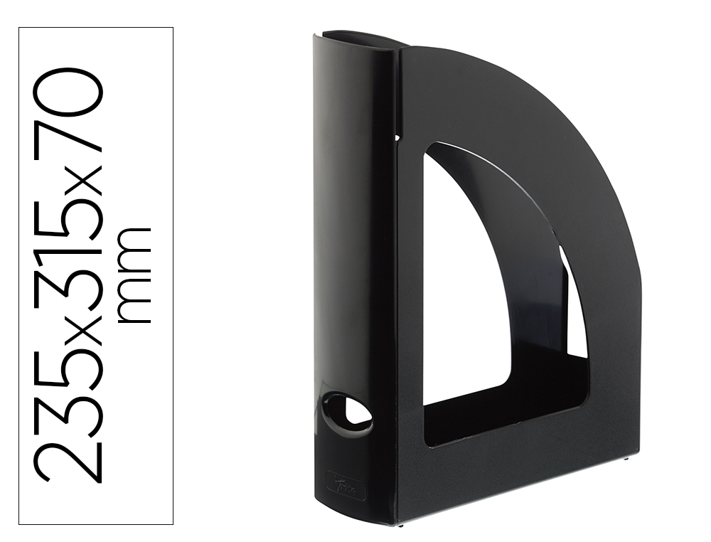 Revistero archivo 2000 antimicrobiano sanitized poliestireno lomo 80 mm negro 250x80x320 mm