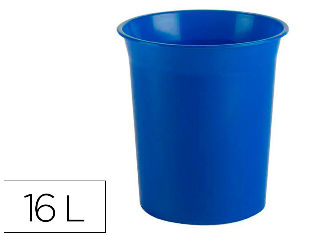 Papelera plastico archivo 2000 antimicrobiana sanitized plastico azul 18 litros 290x310 mm