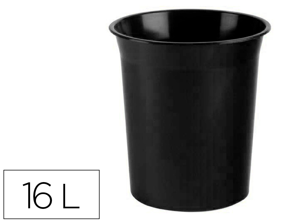 Papelera plastico archivo 2000 antimicrobiana sanitized plastico negro 18 litros 290x310 mm