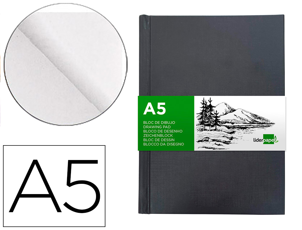 Bloc dibujo liderpapel esbozos encuadernado din a5 210x148 mm 100 hojas 100 gr/m2