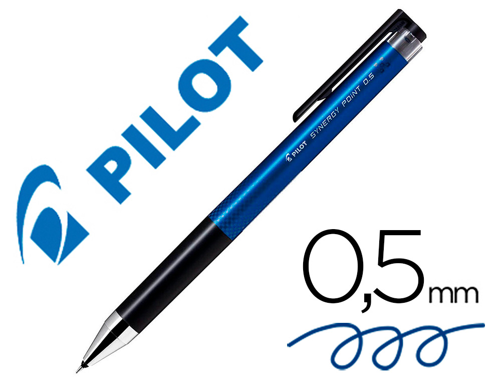 Boligrafo pilot synergy point retractil sujecion de caucho tinta gel 0,5 mm azul
