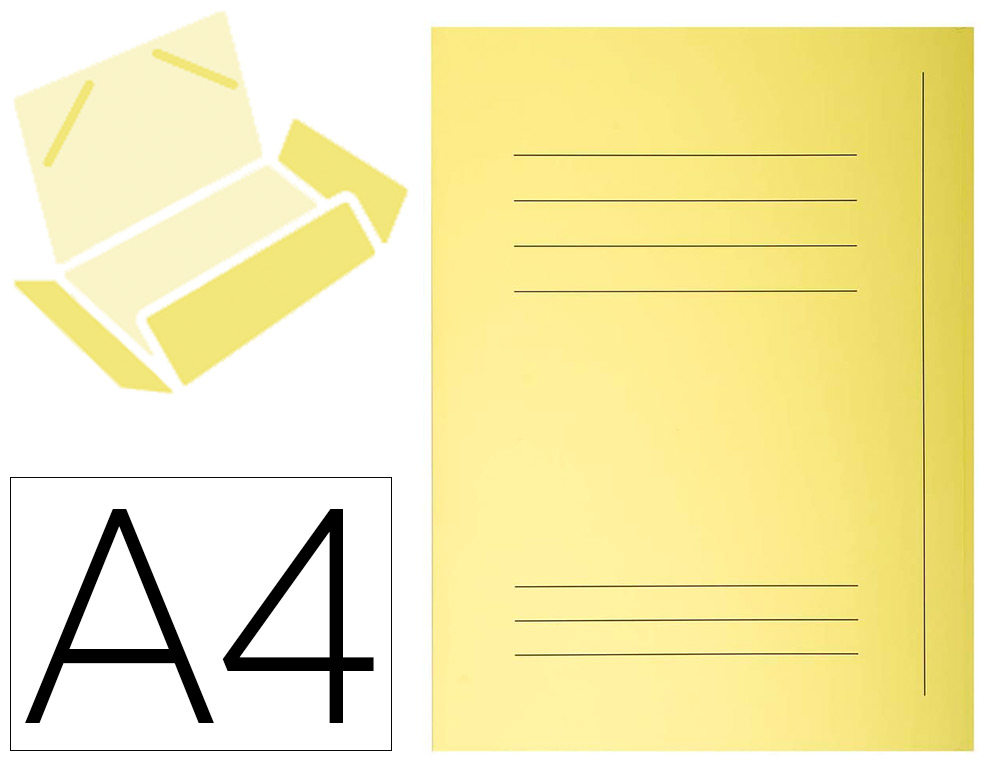 Subcarpeta cartulina con 3 solapas exacompta din a4 impresa amarillo canario 210 gr