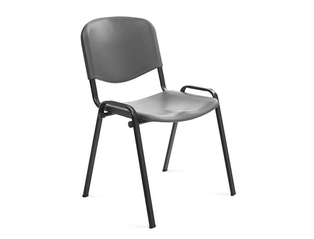 Silla rocada confidente estructura metalica respaldo y asiento en polimero color gris
