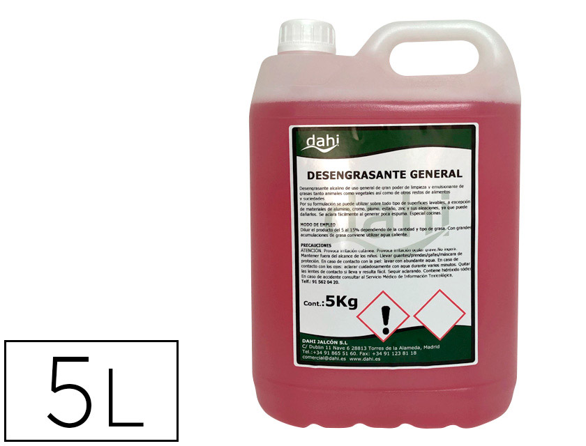 Limpiador desengrasante multiusos dahi garrafa 5 litros