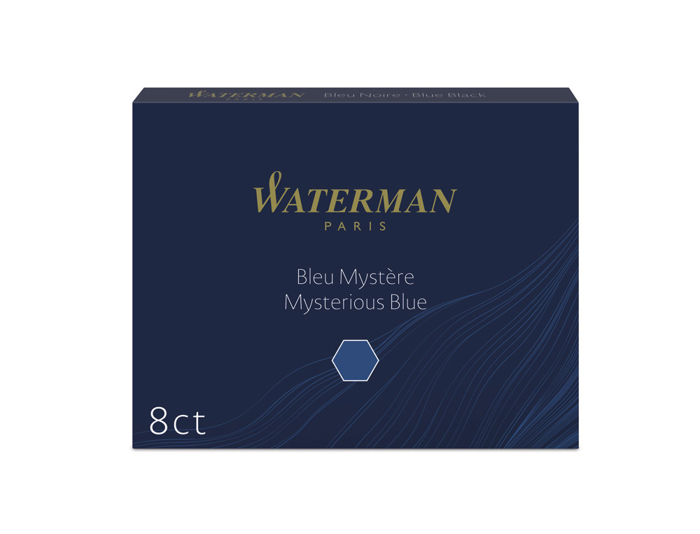 Tinta estilografica waterman standard azul/negro caja de 8 cartuchos