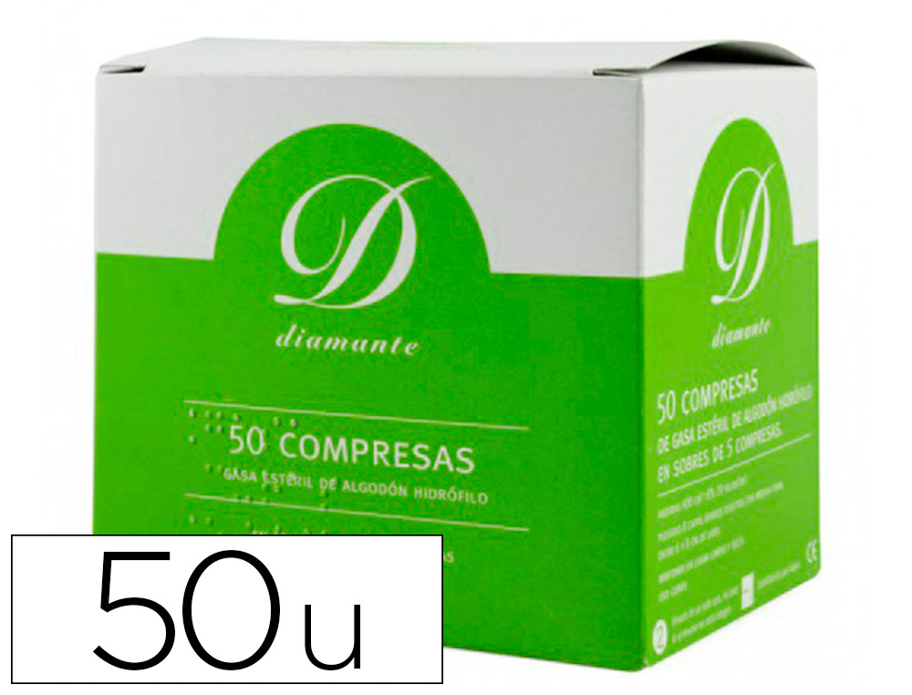 Gasa esteril algodon hidrofilo caja de 50 unidades