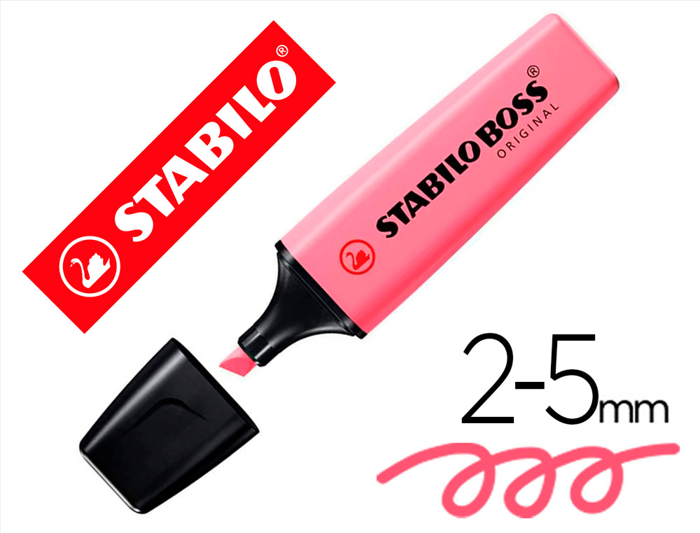 Rotulador stabilo boss fluorescente 70 pastel fucsia helado