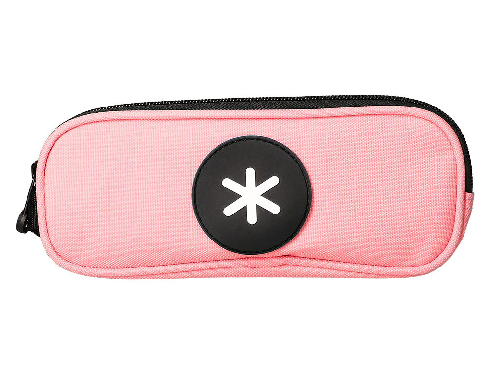 Estuche portatodo antartik doble cremallera color coral 210x60x80 mm