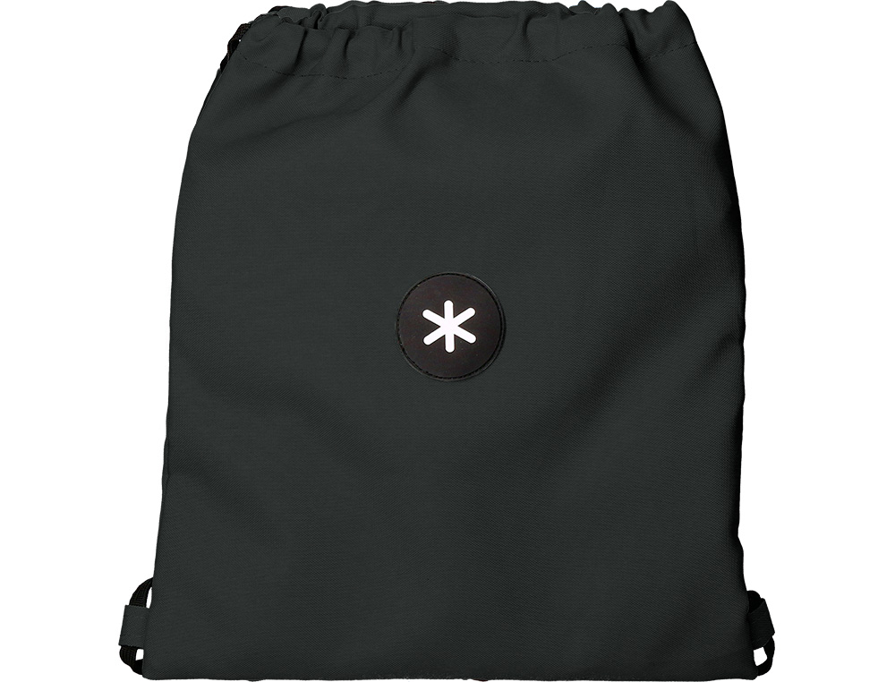 Mochila saco plano antartik bolsillo interior con cremallera color negro 350x400 mm