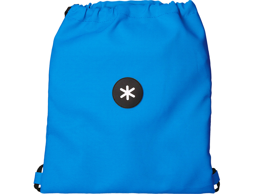 Mochila saco plano antartik bolsillo interior con cremallera color azul 350x400 mm