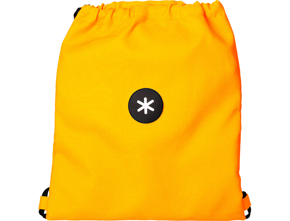 Mochila saco plano antartik bolsillo interior con cremallera color mostaza 350x400 mm