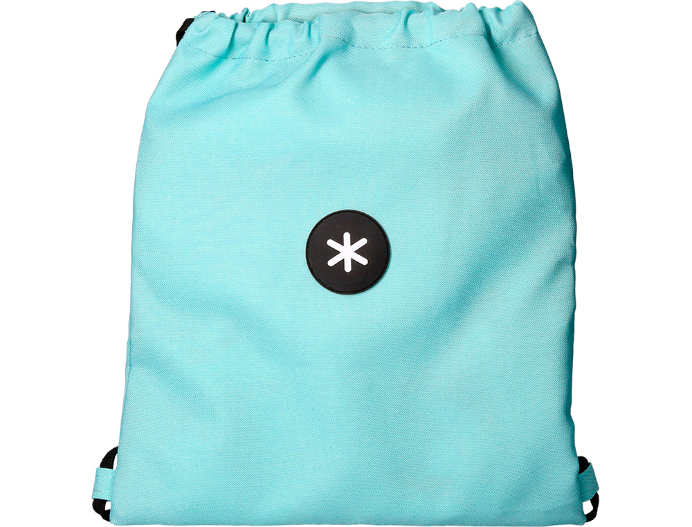 Mochila saco plano antartik bolsillo interior con cremallera color azul hielo 350x400 mm