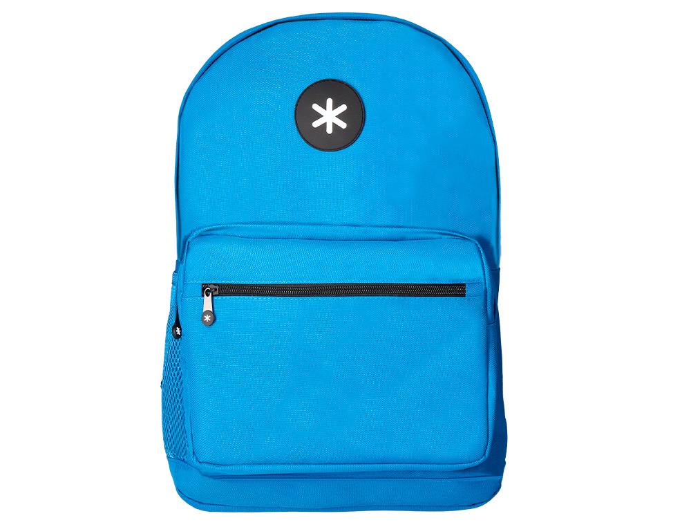Mochila antartik con asa y bolsillo frontal con cremallera color azul 320x140x430 mm