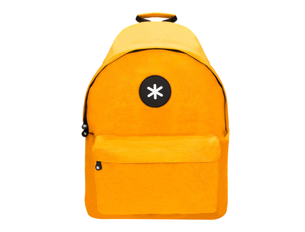 Mochila antartik con asa y bolsillos con cremallera color mostaza 310x160x410 mm