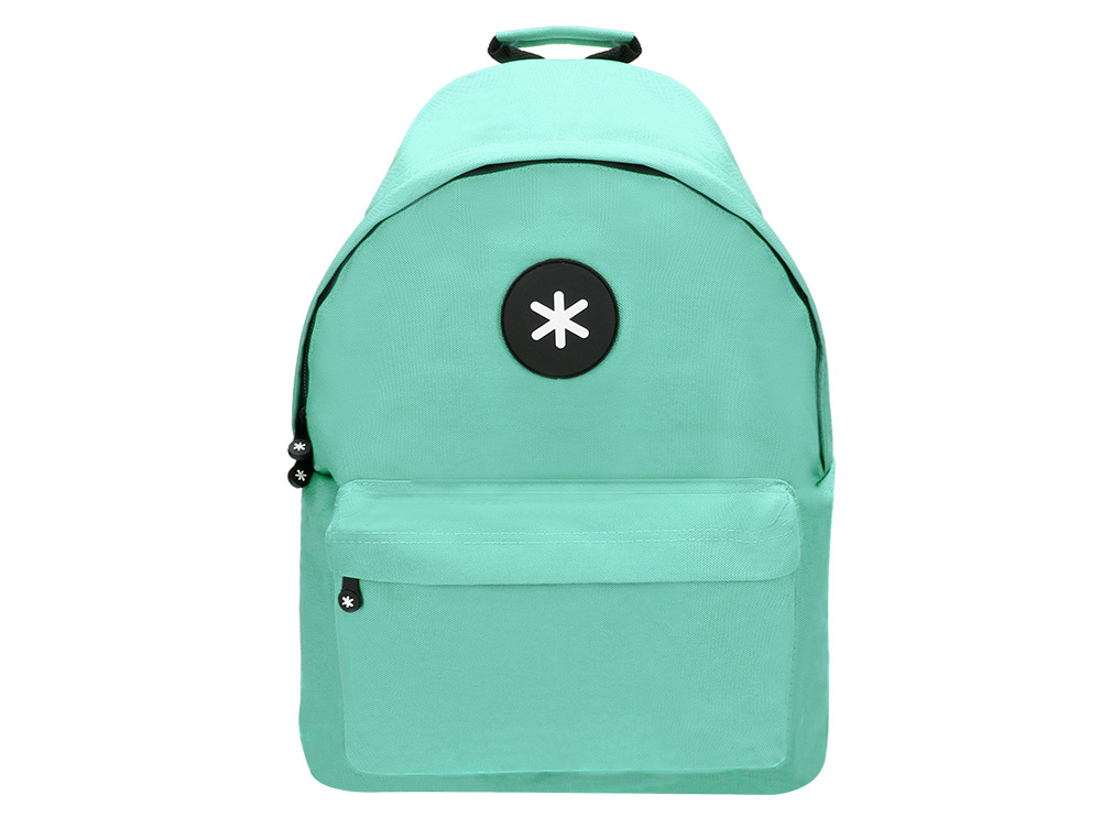Mochila antartik con asa y bolsillos con cremallera color verde menta 310x160x410 mm