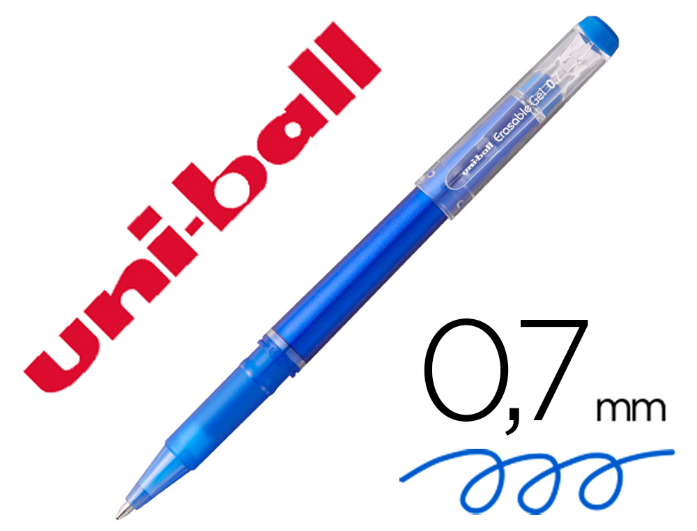 Rotulador uni-ball roller uf-222 tinta gel borrable 0,7 mm azul