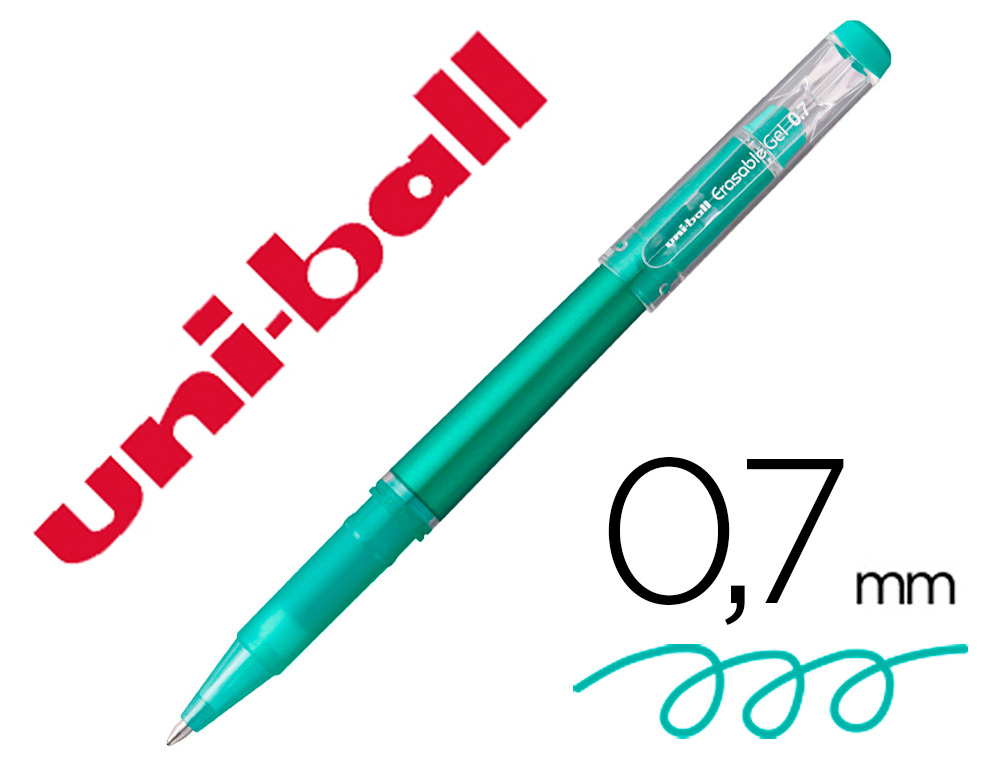 Rotulador uni-ball roller uf-222 tinta gel borrable 0,7 mm verde