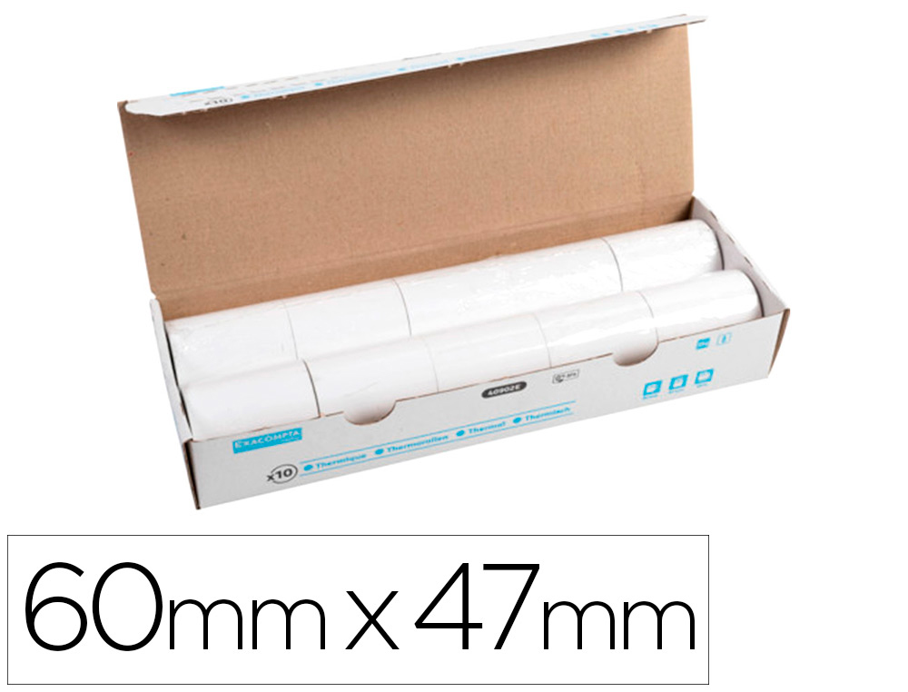 Rollo sumadora exacompta termico 60 mm x 47 mm 55 g/m2