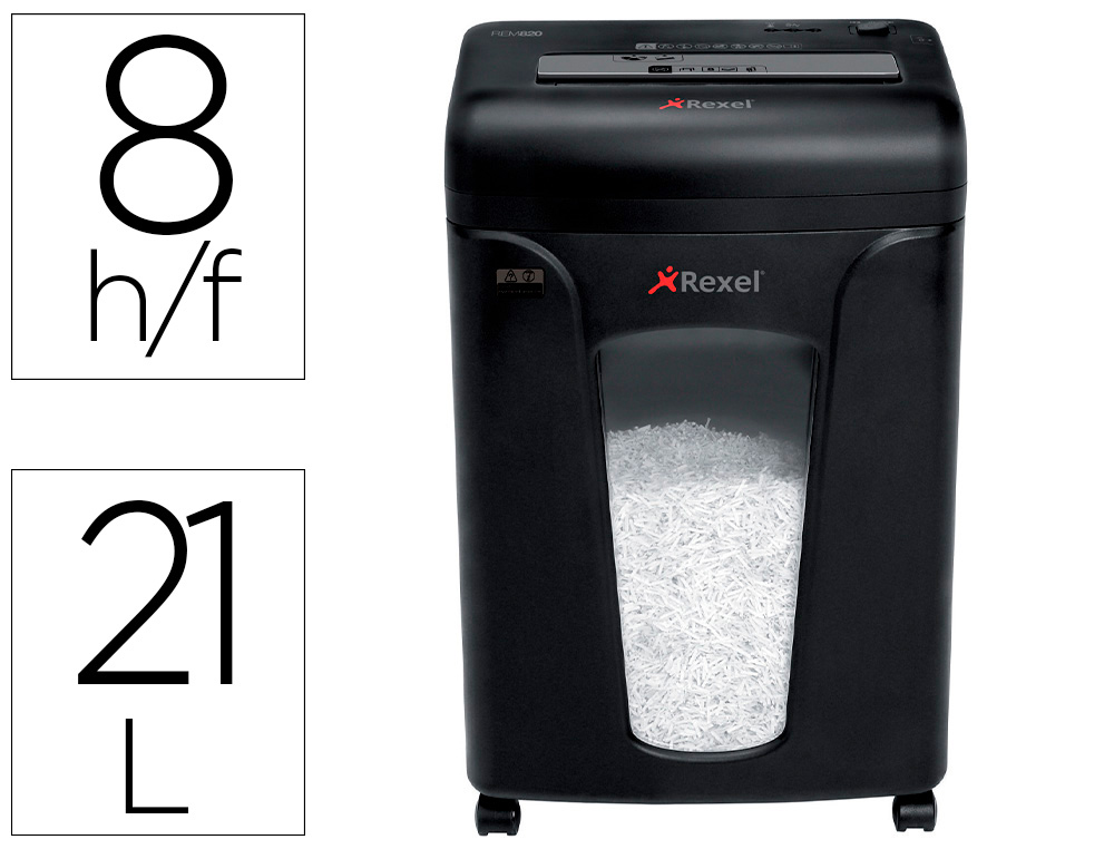 Destructora de documentos rexel mercury rem820 capacidad 8 hojas micro corte destruye grapas clips tarjeta