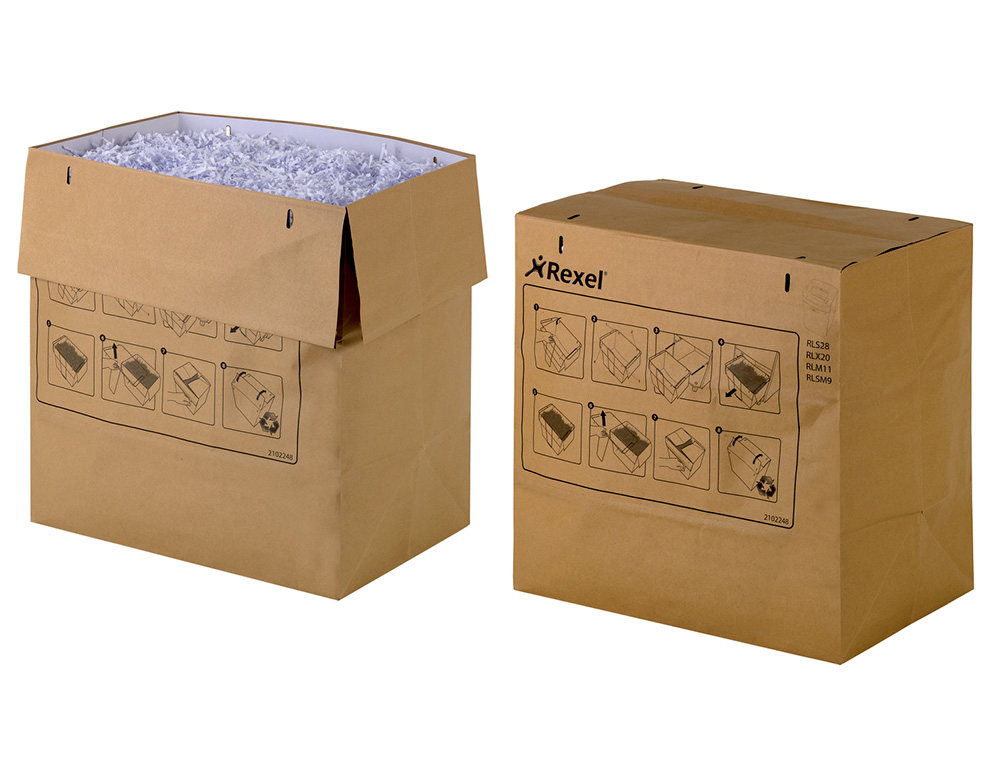 Bolsa de residuos rexel reciclable para destructora auto+ 750x/750m capacidad 115 l pack de 50 unidades