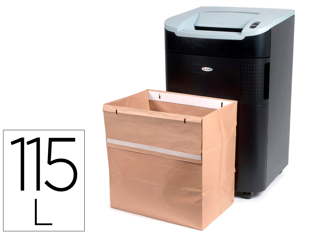 Bolsa de residuos rexel reciclable para destuctoras gama rl capacidad 115 l pack de 50 unidades 330x510x490 mm