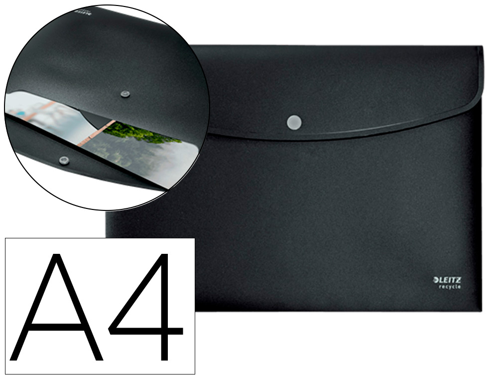 Carpeta leitz recycle portadocumentos broche din a4 polipropileno negro