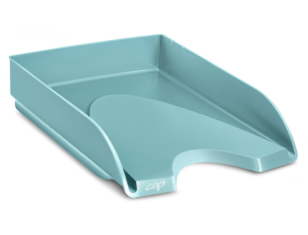 Bandeja sobremesa cep riviera plastico color verde agua 348x257x66 mm