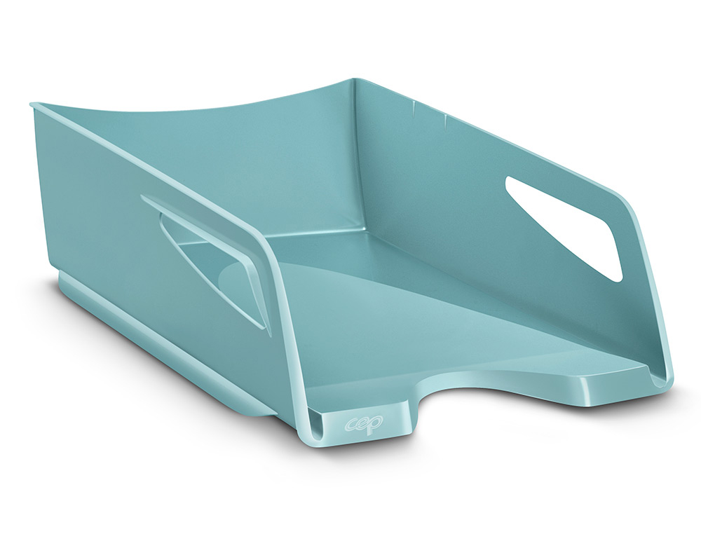 Bandeja sobremesa cep riviera plastico maxi color verde agua 387x265x115 mm