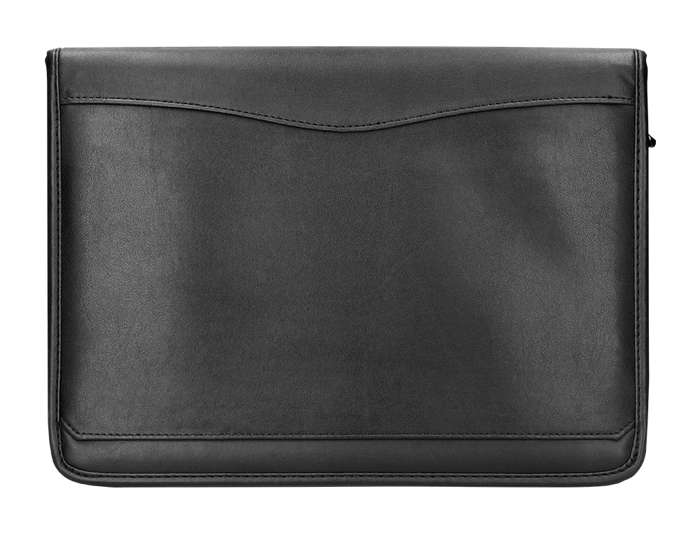 Carpeta portafolios cremallera con bolsa para movil y tarjetero color negro 260x355 mm
