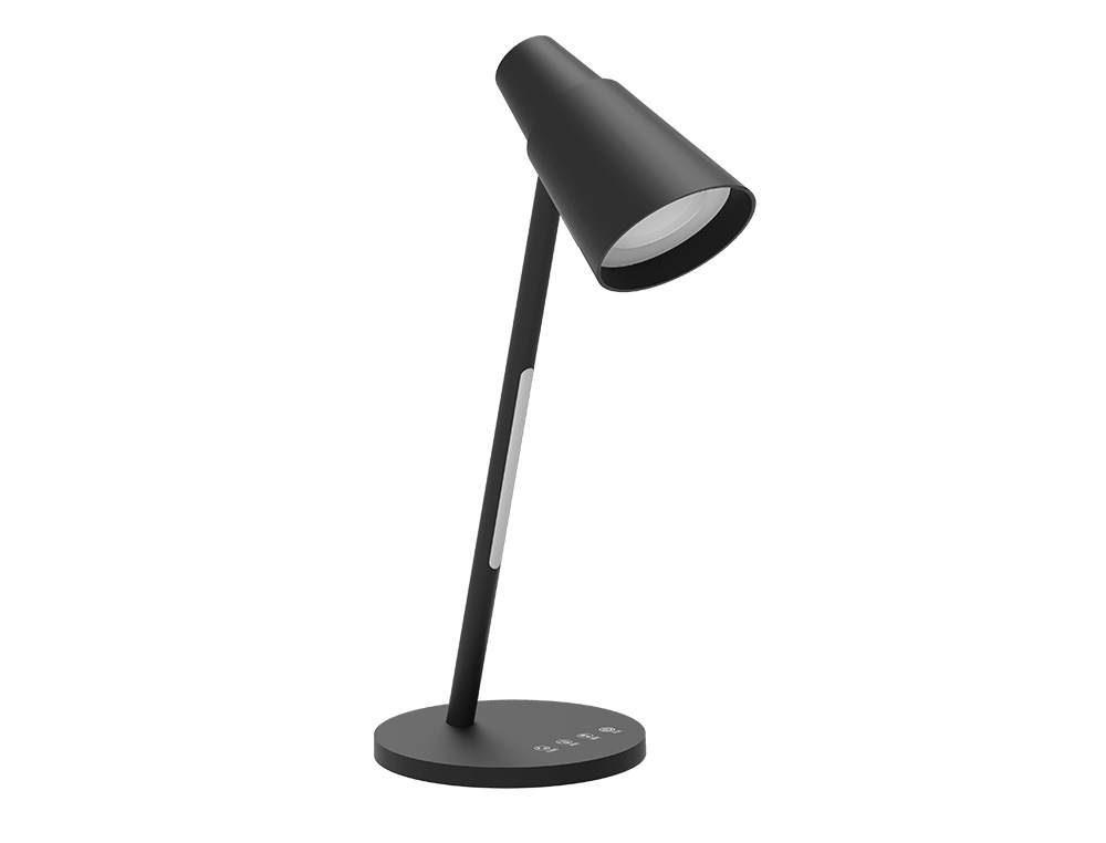 Lampara de oficina q-connect sobremesa abs tactil 6w 32 led 330lm color negro