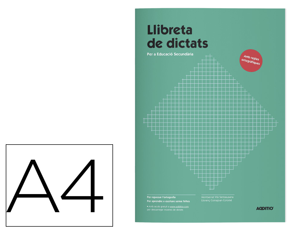 Libreta de dictados addittio secundaria 64 paginas 17x24 cm catalan