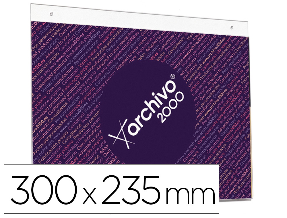 Expositor mural archivo 2000 con taladros ultra transparente din a4 horizontal 300x235 mm