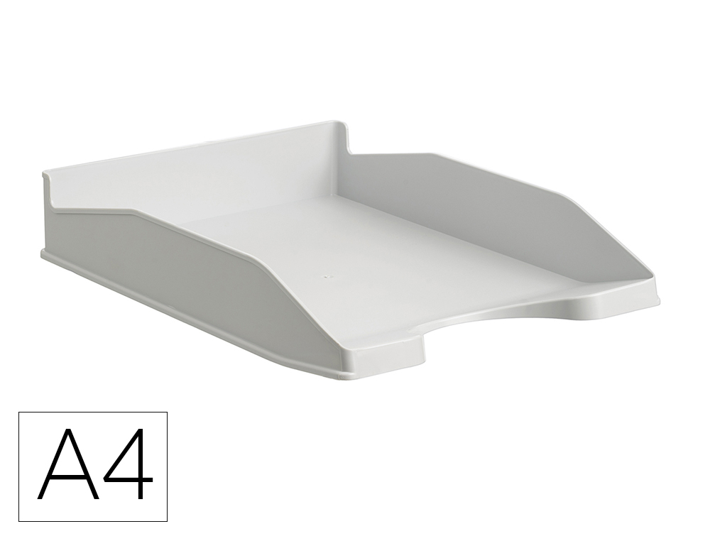 Bandeja sobremesa archivo 2000 ecogreen plastico 100% reciclada apilable formatos din a4 y folio color gris