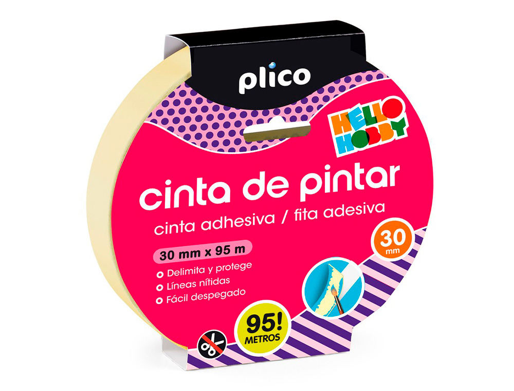 Cinta adhesiva plico para pintor 95 mt x 30 mm