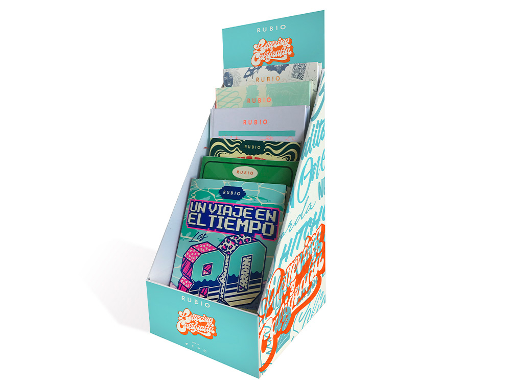 Expositor rubio sobremesa libro de caligrafia lettering 12 unidades surtidas