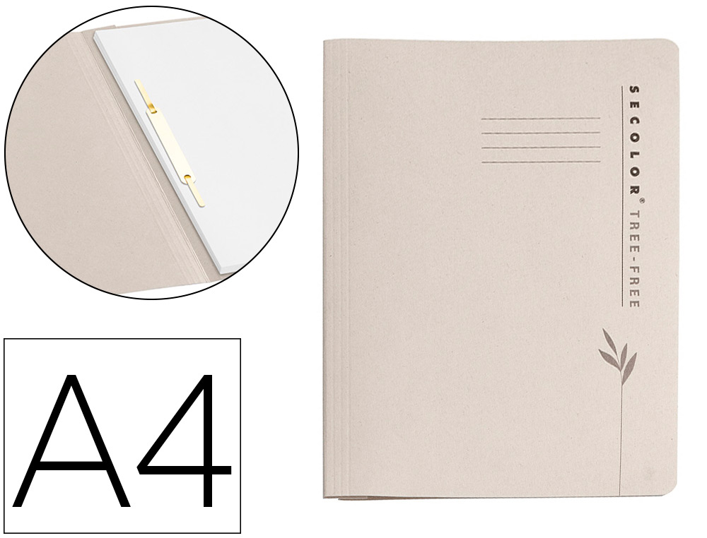 Subcarpeta cartulina djois pack de 10 color crema 100% ecologica 226 g/m2 din a4 con fastener