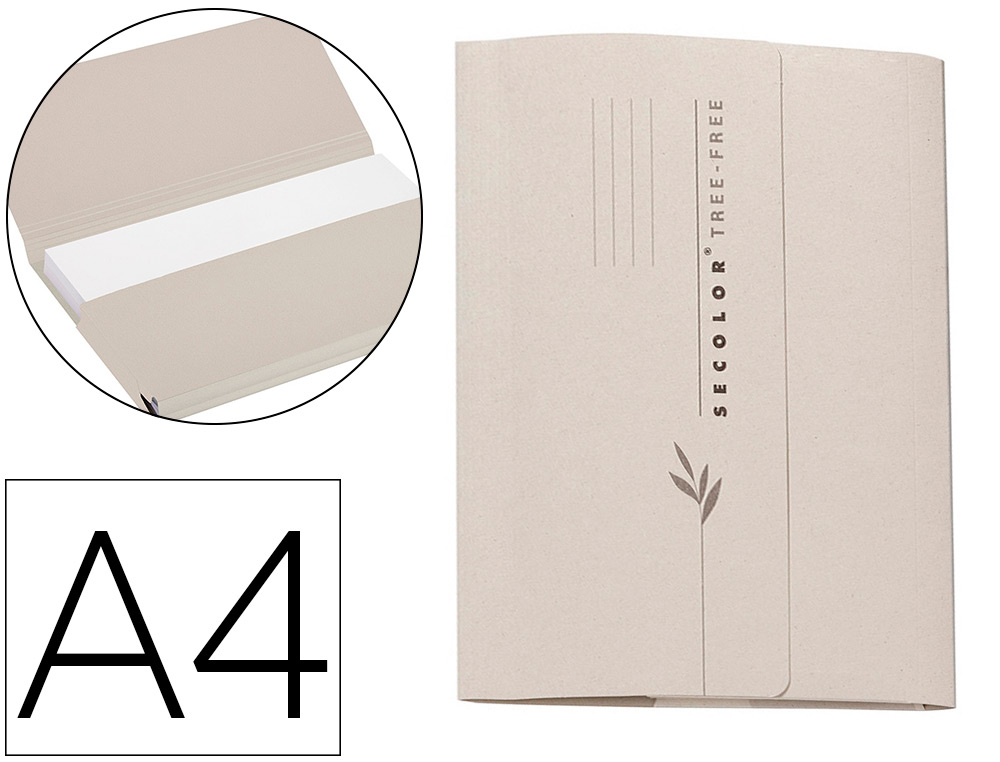 Subcarpeta cartulina djois 100% ecologica 226 g/m2 din a4 pack de 10 unidades con solapa y bolsa gran capacidad