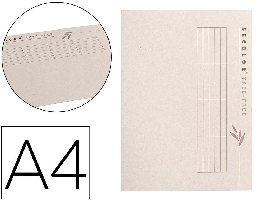 Subcarpeta cartulina djois 100% ecologica 226 g/m2 din a4 color crema pack de 10 unidades