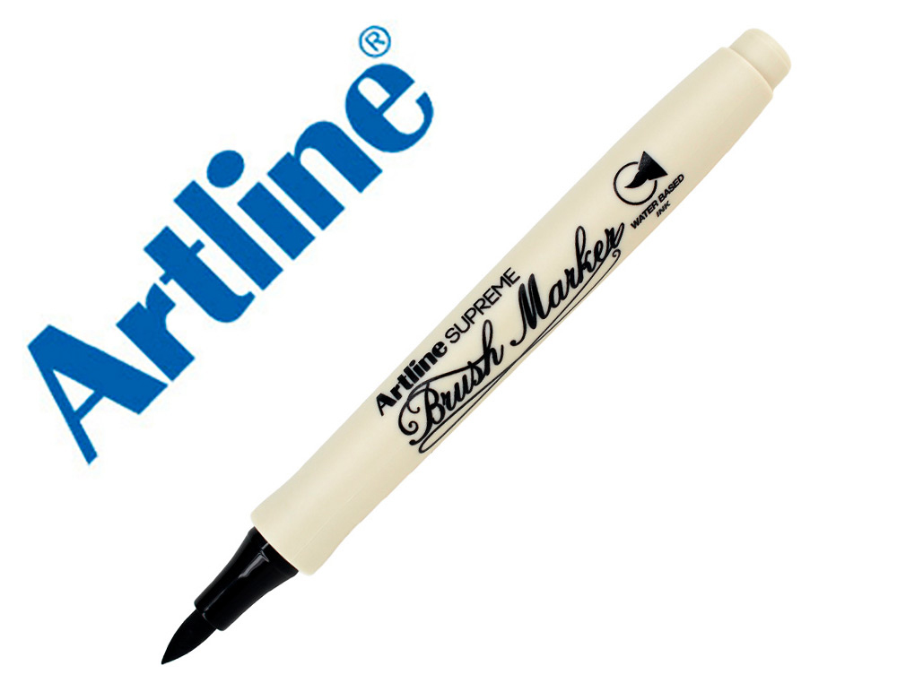 Rotulador artline supreme brush epfs pintura base de agua punta tipo pincel trazo fino negro